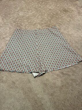Alice + Olivia Teal, Pink & Black Printed Mini Skirt